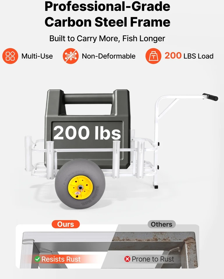 Paplūdimio žvejybos vežimėlis 90,7kg