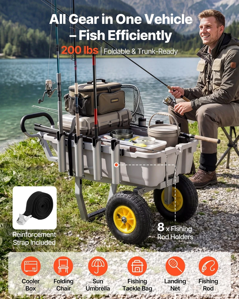Paplūdimio žvejybos vežimėlis 90,7kg