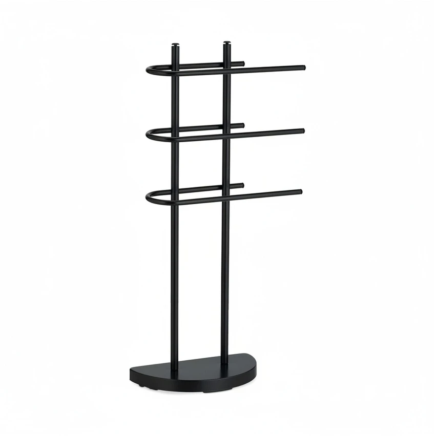 Relaxdays Pastatomas juodas metalinis rankšluosčių stovas