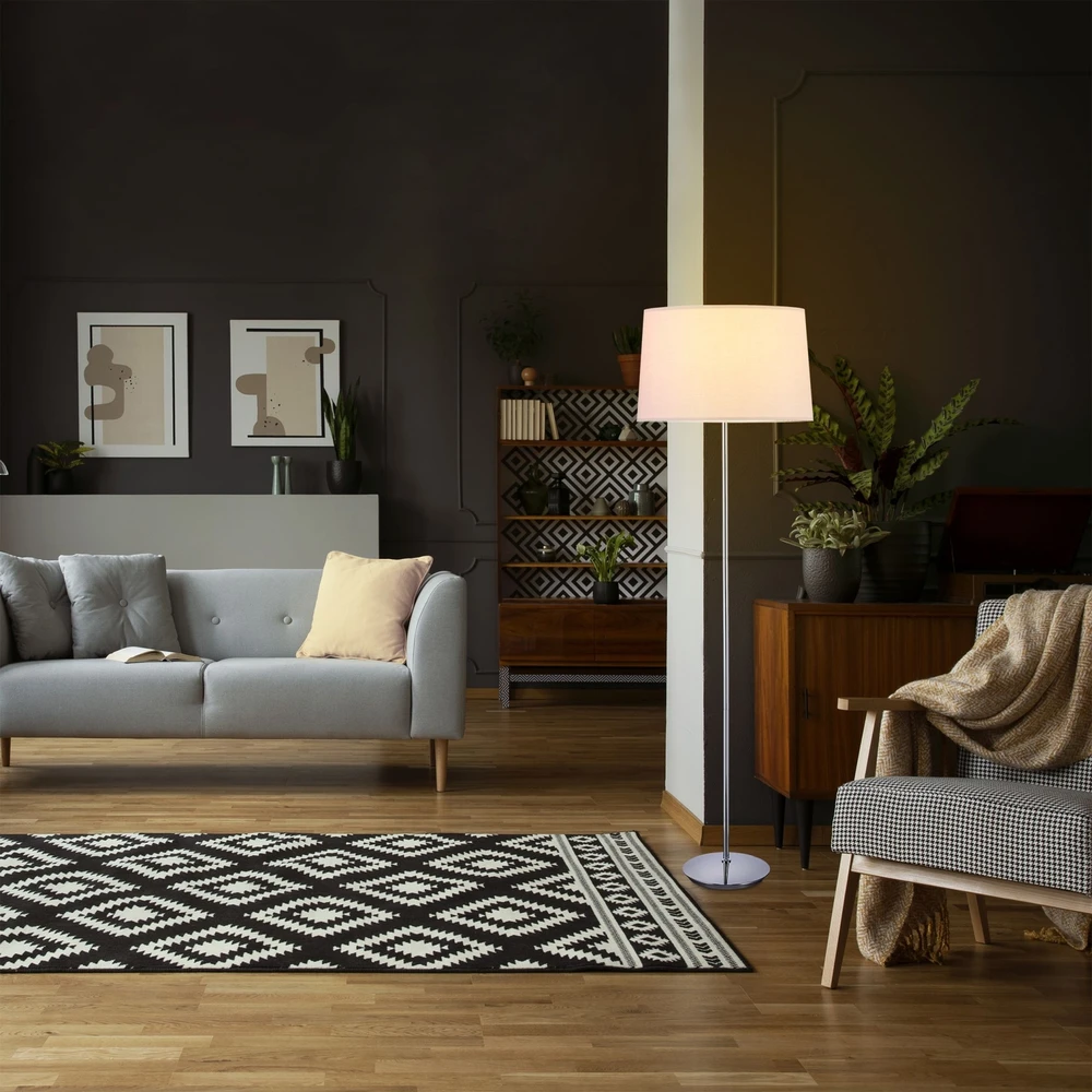 Relaxdays Pastatomas šviestuvas su medžiaginiu gaubtu