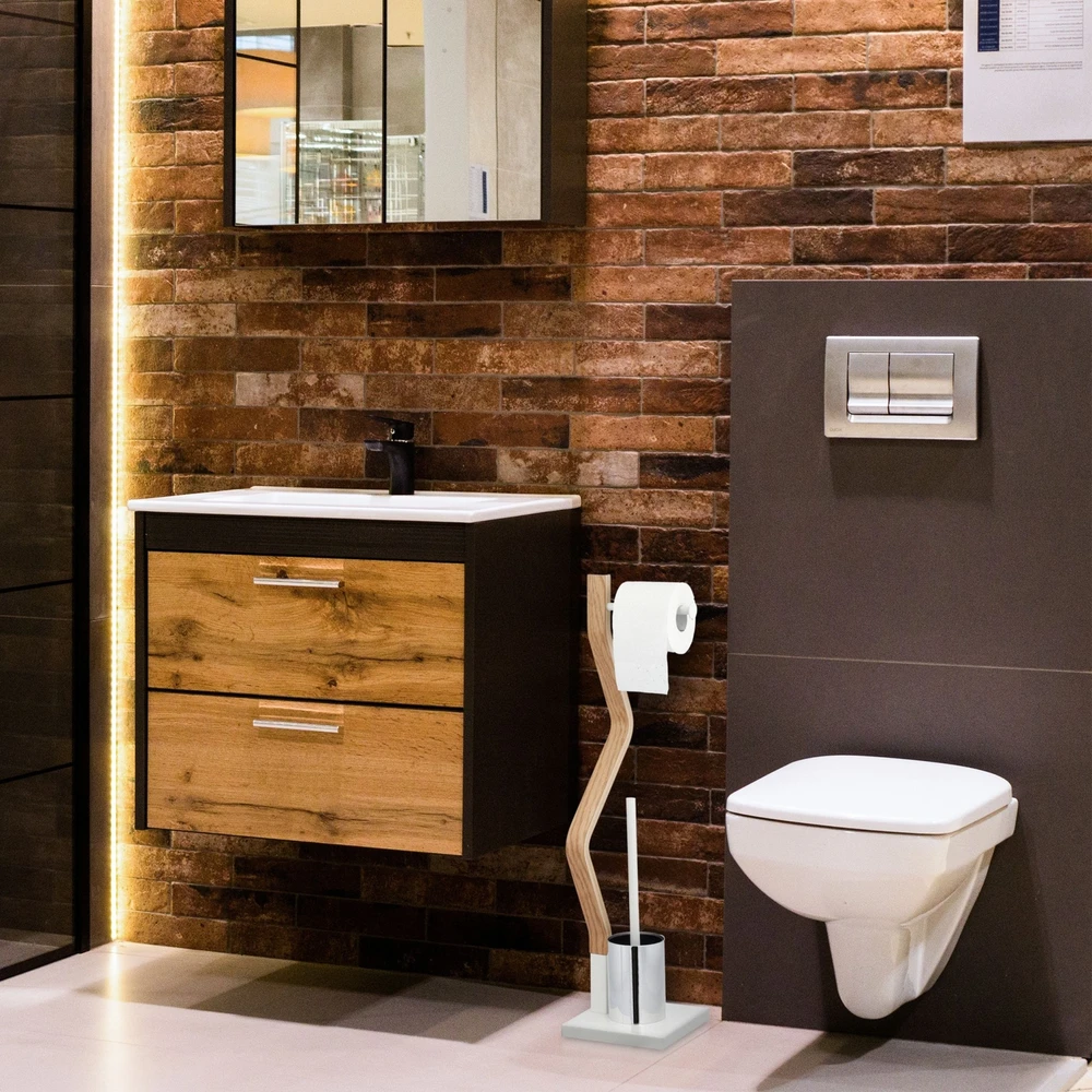 Relaxdays Pastatomas WC rinkinys baltos spalvos