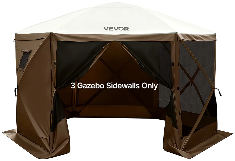 Vevor Palapinės šoninių sienų rinkinys 1,73 x 1,48 m, 3 vnt. su langais