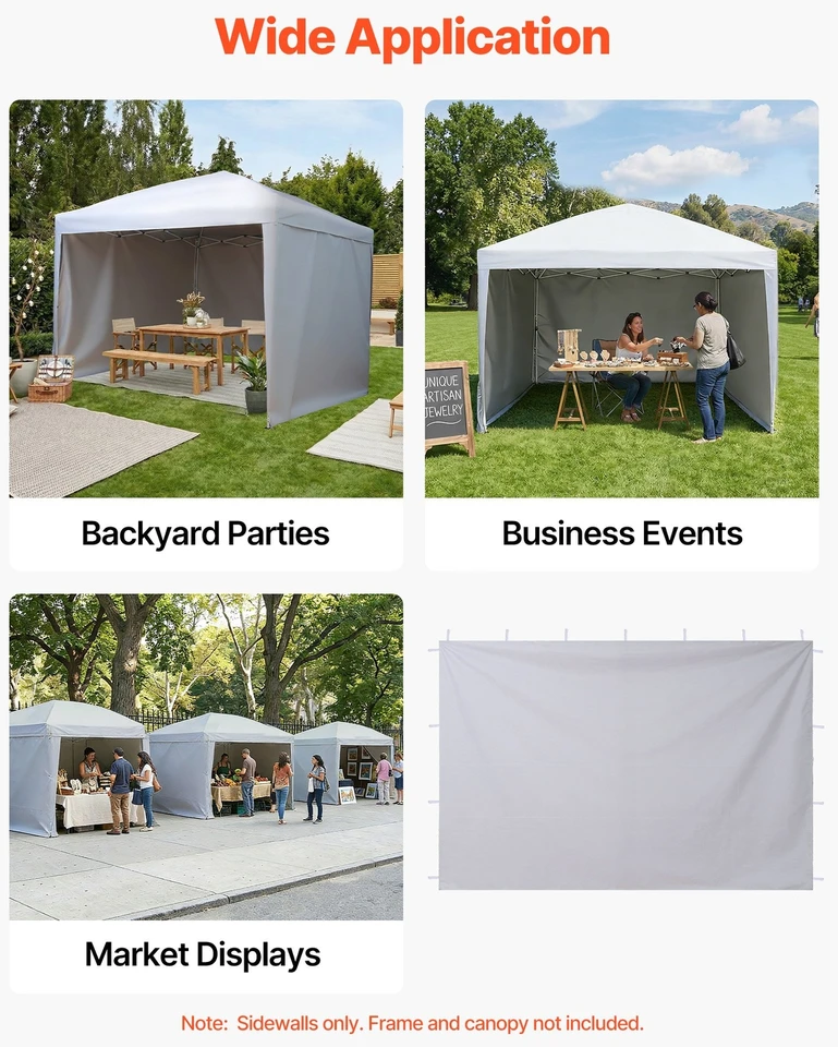VEVOR Pavėsinės šoninės sienelės 3 x 3 m