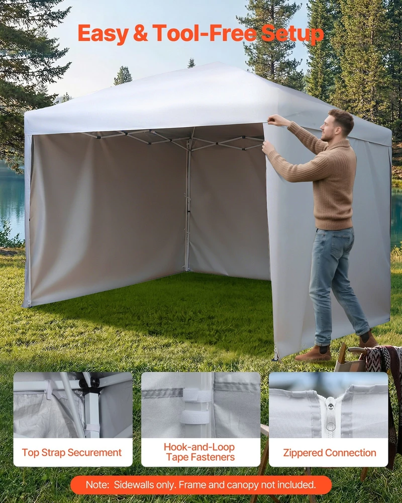 VEVOR Pavėsinės šoninės sienelės 3 x 3 m