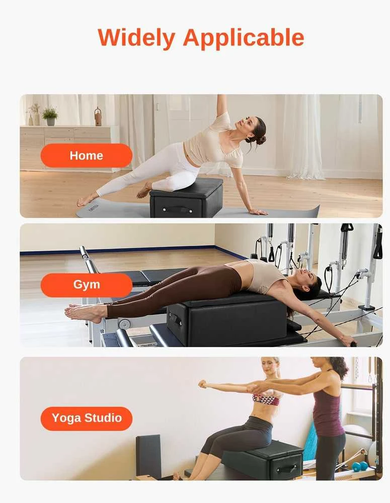 Vevor Pilates treniruokliui skirta dėžė juoda