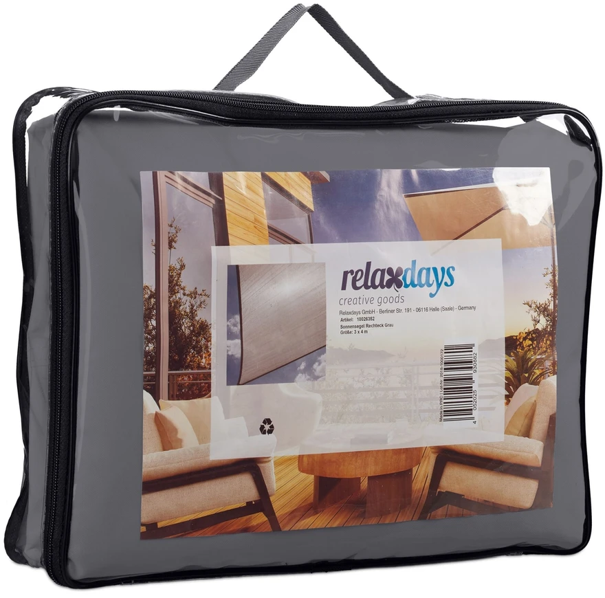 Relaxdays Pilkas stačiakampis tentas