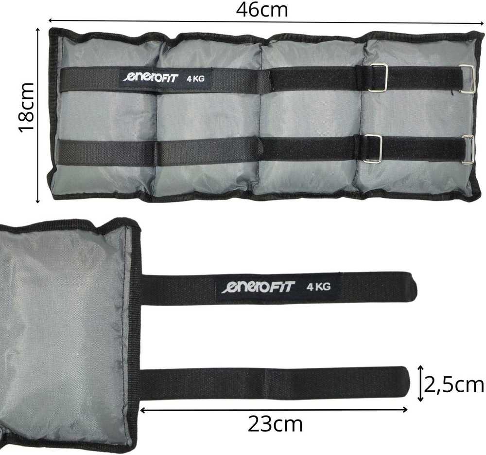 Rankų ir kojų svoriai EB Fit, 8kg (2x4kg), pilki