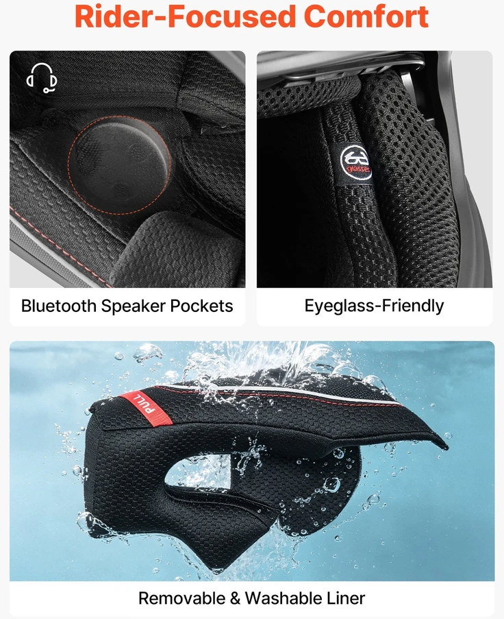 VEVOR Pilno veido motociklininko šalmas su dviem skydeliais (XL)