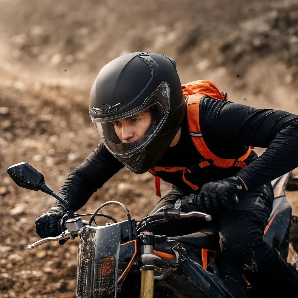 VEVOR Pilno veido motociklo šalmas su skydeliu
