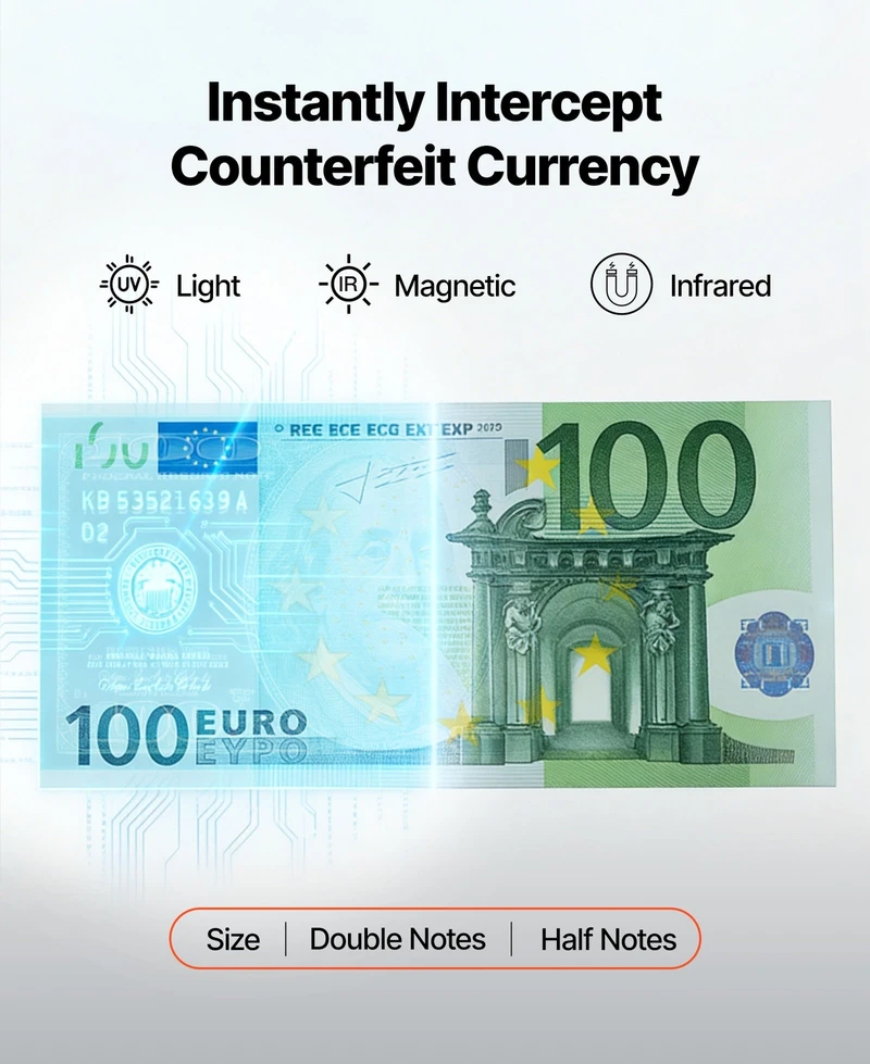 Vevor Pinigų skaičiavimo aparatas 1200 banknotų/min.