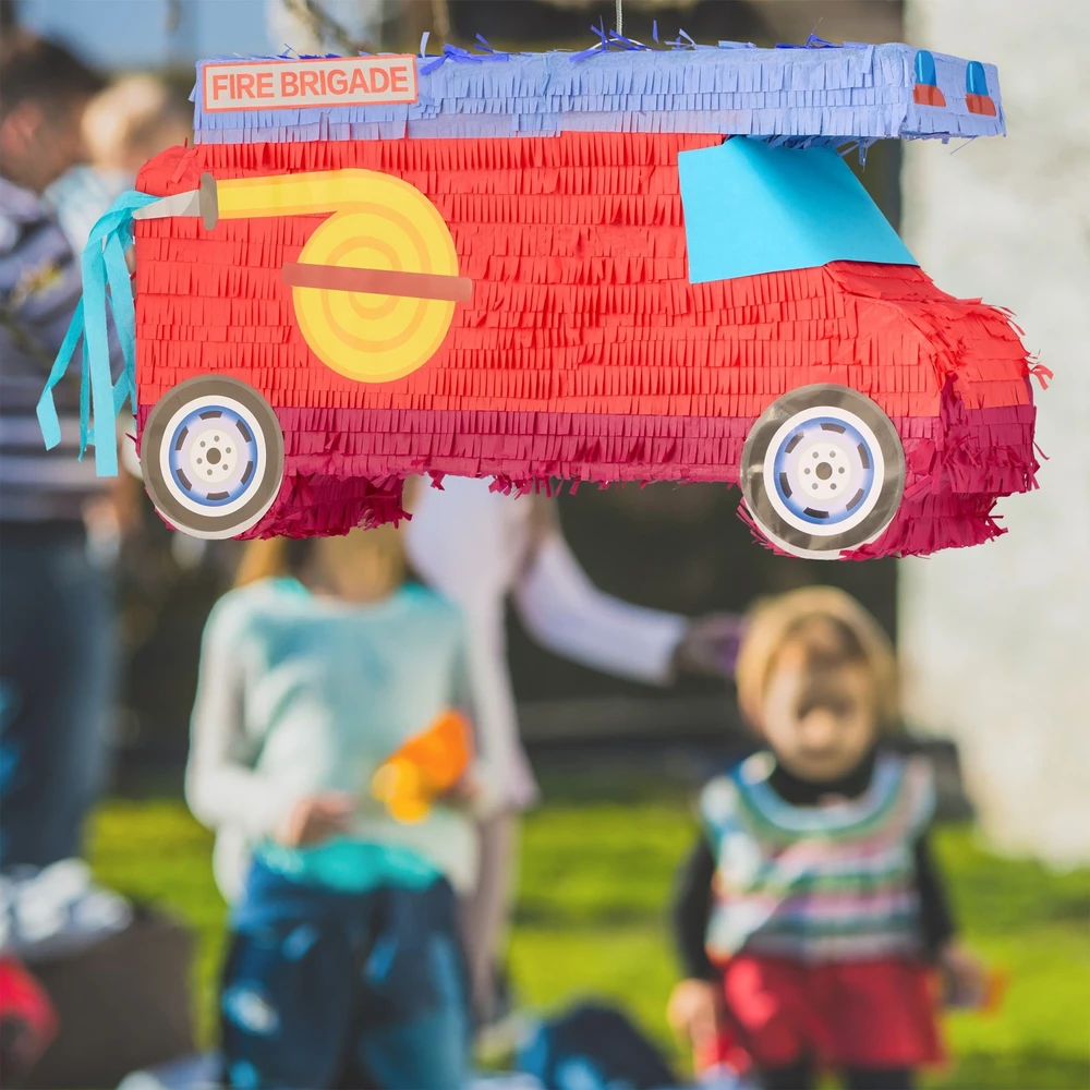 Relaxdays Pinjata gaisrinis automobilis su lazda ir kauke
