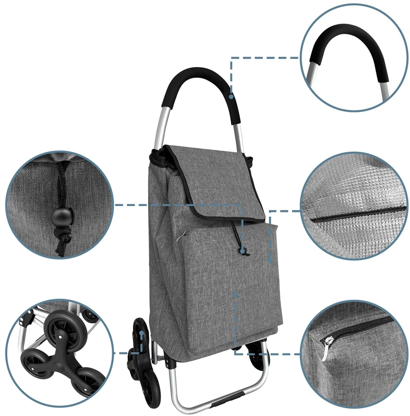 Relaxdays Pirkinių vežimėlis laiptams 45 l