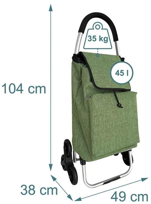 Relaxdays Pirkinių vežimėlis laiptams 45 l