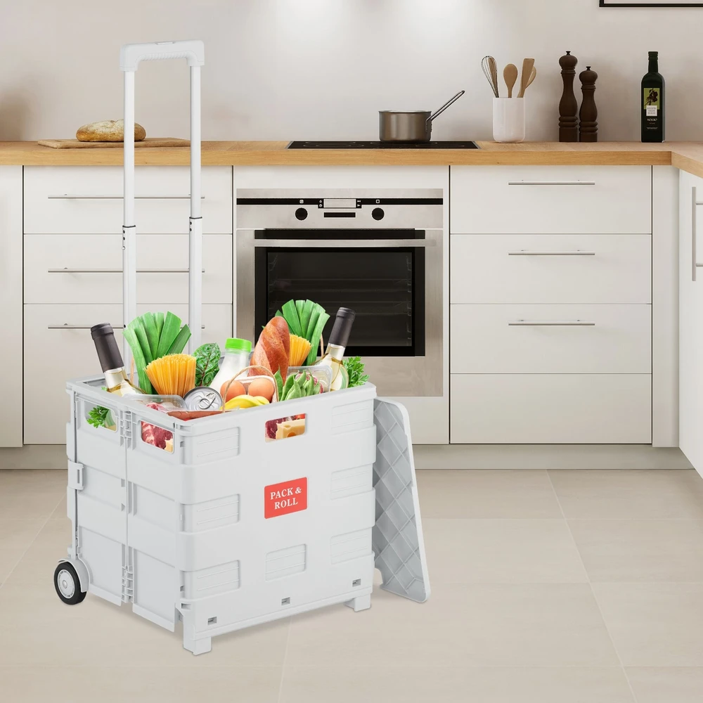 Relaxdays Pirkinių vežimėlis su dangčiu, 35 kg keliamoji galia