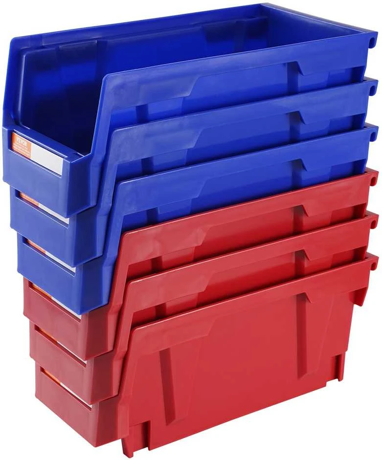 VEVOR Plastikinė laikymo dėžė, 12 vnt., mėlyna/raudona