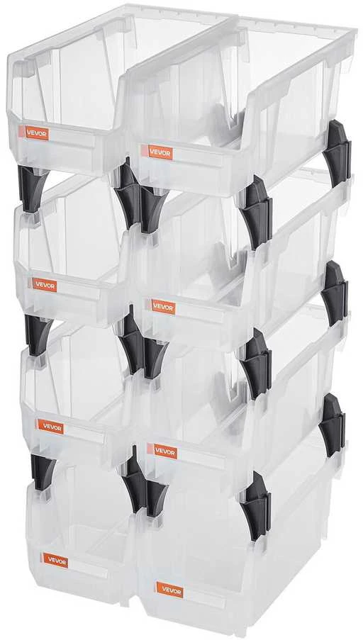 VEVOR Plastikinės sandėliavimo dėžės, 8 vnt. 27,6 x 14 x 13 cm
