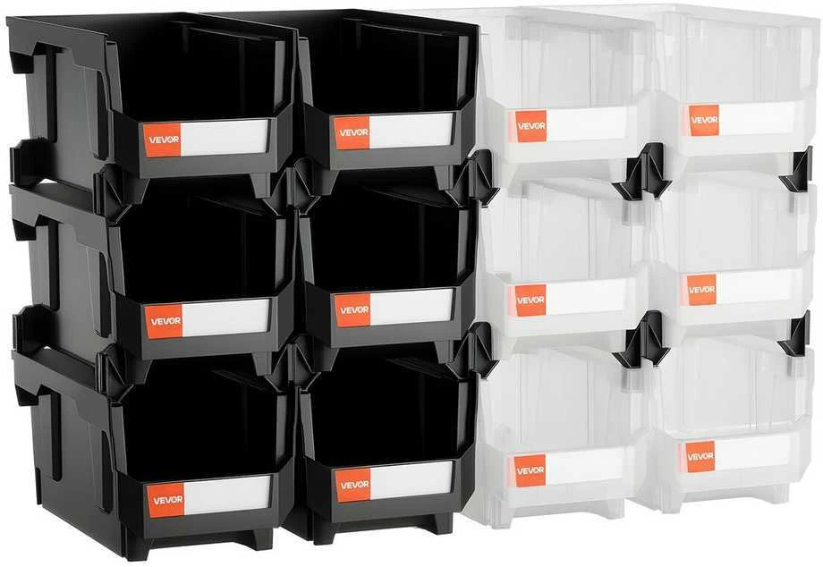 VEVOR Plastikinės sandėliavimo dėžutės 37.7 x 21.5 x 18 cm