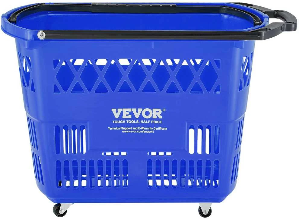 VEVOR Plastikinis pirkinių vežimėlis su ratukais