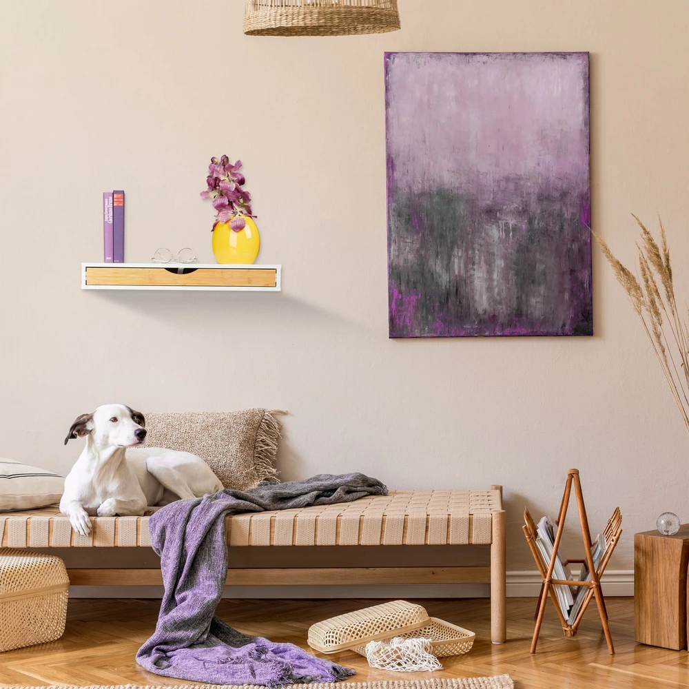 Relaxdays Plaukiojanti lentyna su stalčiumi