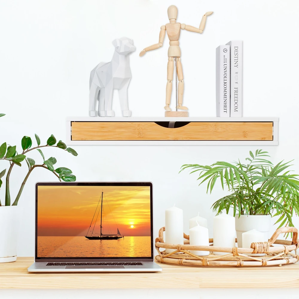 Relaxdays Plaukiojanti lentyna su stalčiumi