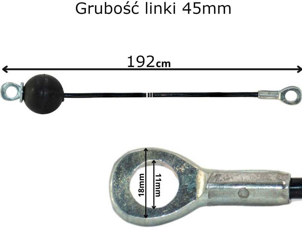 Enero Plieninė traukos lynas 192 cm su guminiu atmušikliu