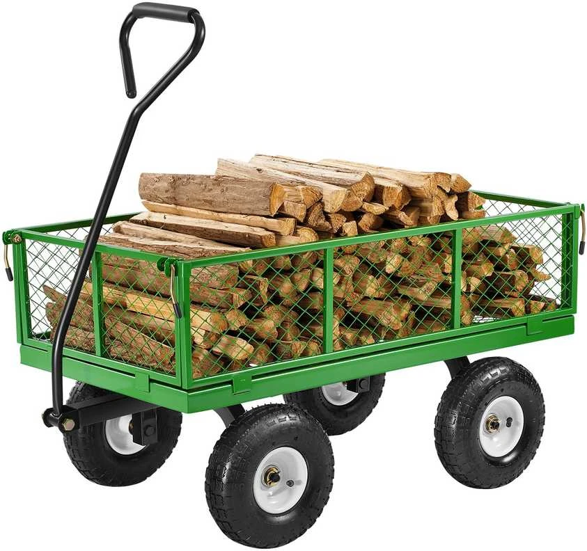 VEVOR Plieninis sodo vežimėlis 408 kg talpos