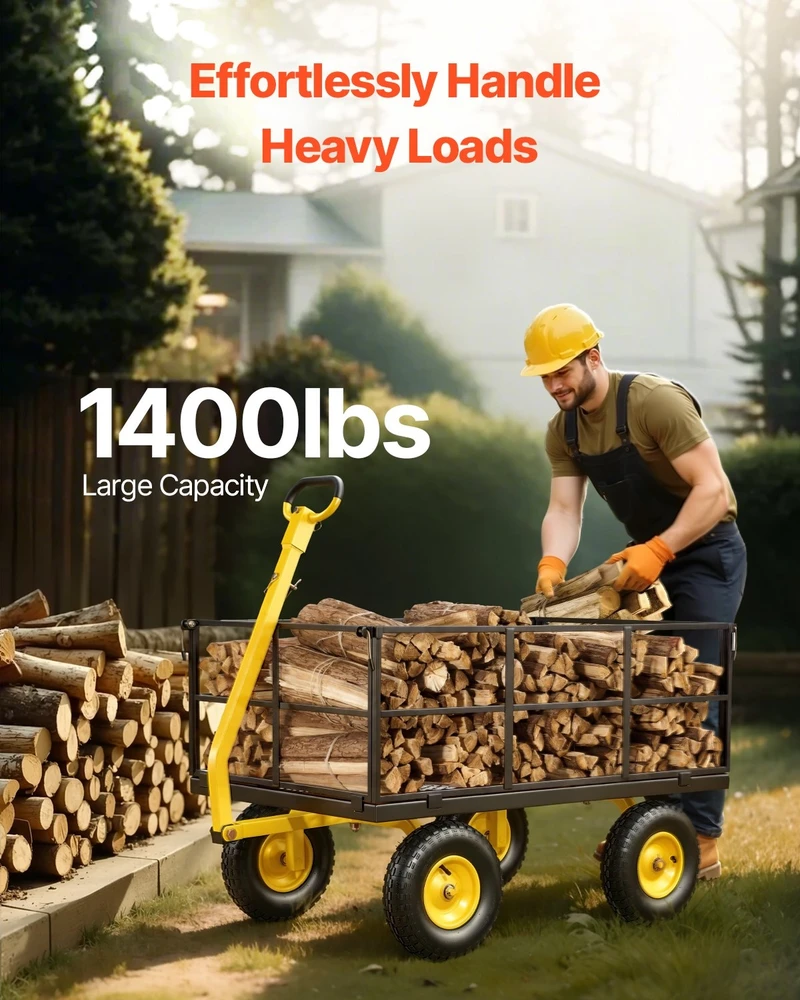 VEVOR Plieninis sodo vežimėlis 635 kg