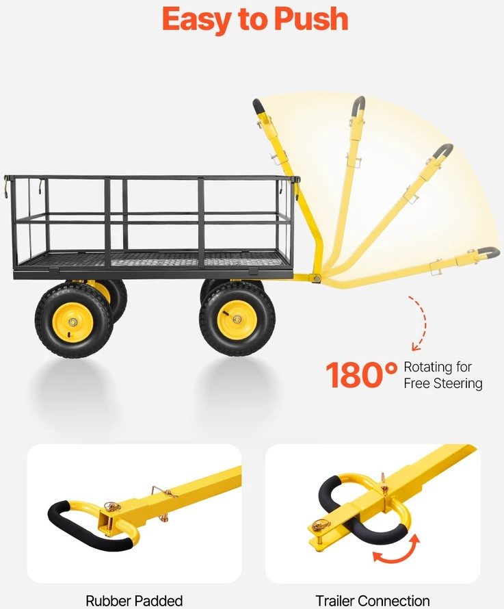 VEVOR Plieninis sodo vežimėlis 635 kg