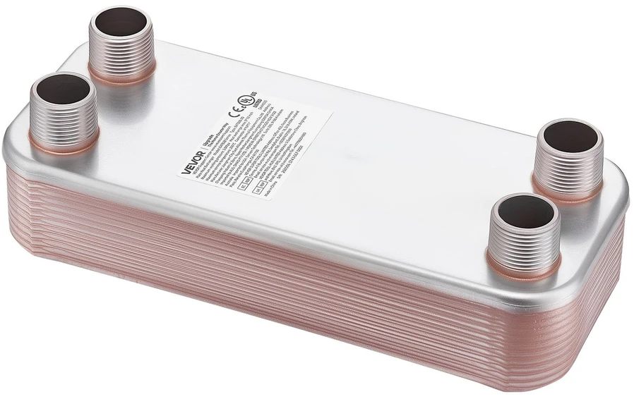 VEVOR Plokštelinis šilumokaitis, 20 plokštelių, 126 x 301 mm
