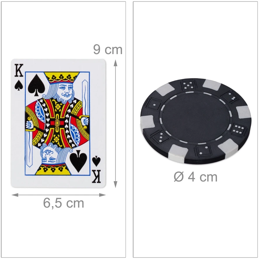 Relaxdays Pokerio dėklas su 300 lazerinių pokerio žetonų