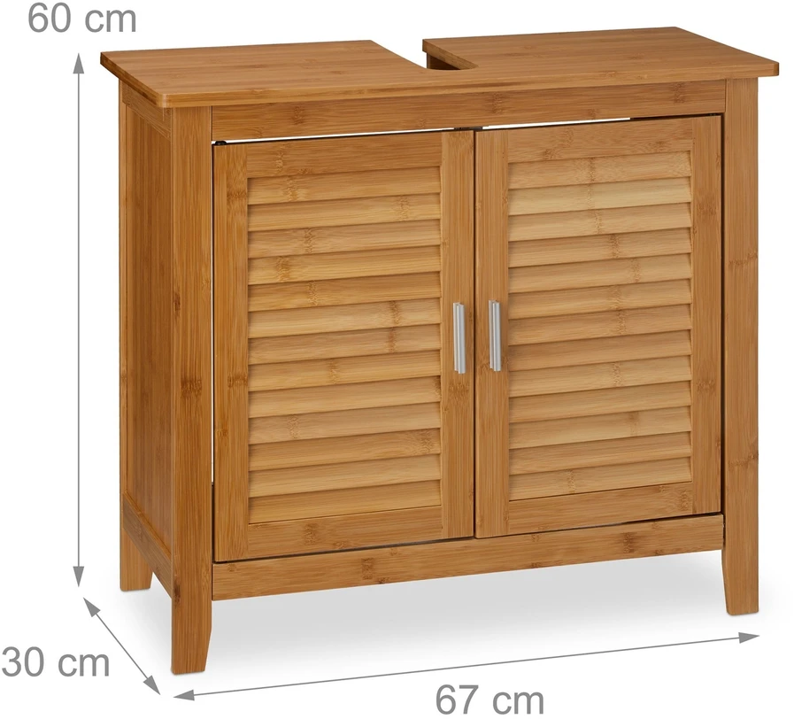 Relaxdays Praustuvo grindinė spintelė LAMELL Bamboo
