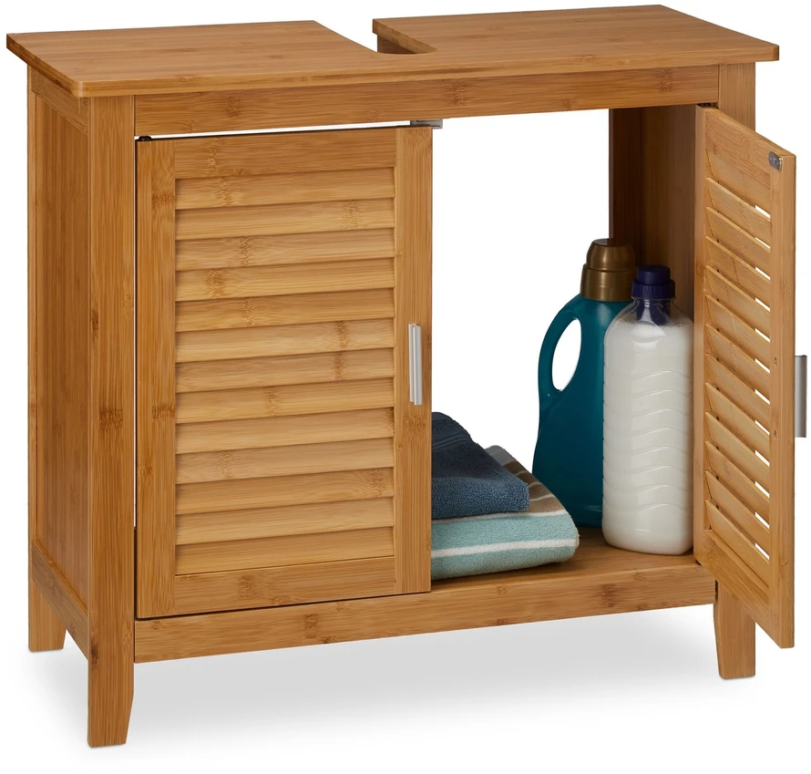 Relaxdays Praustuvo grindinė spintelė LAMELL Bamboo