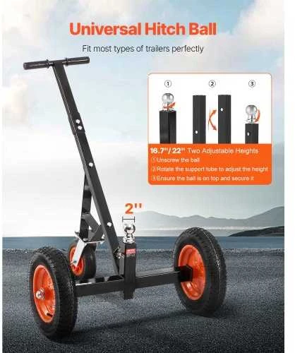 VEVOR Priekabų vežimėlis 454 kg, 16,7–22 cm aukštis