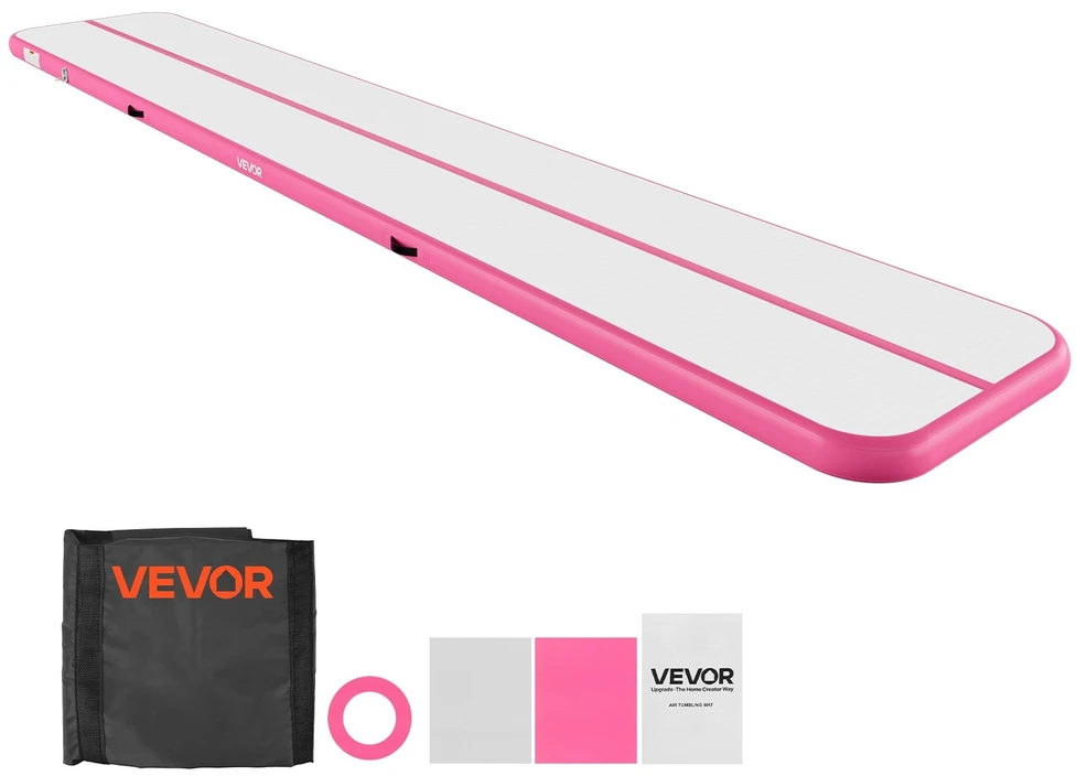 VEVOR Pripučiama gimnastikos air mat 6 m, rožinė