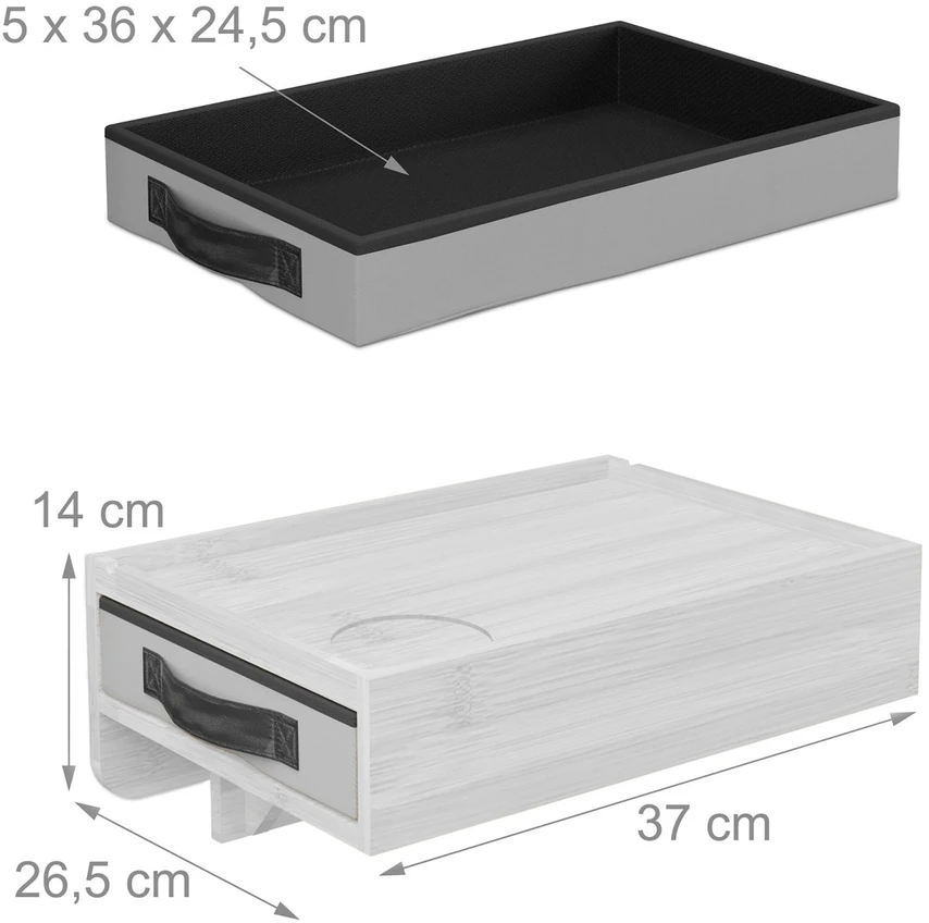 Relaxdays Prisegamas bambukinis naktinis staliukas, 2 vnt. rinkinys