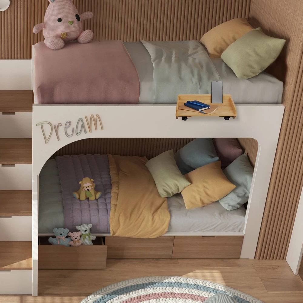 Relaxdays Prisegamas bambukinis naktinis staliukas