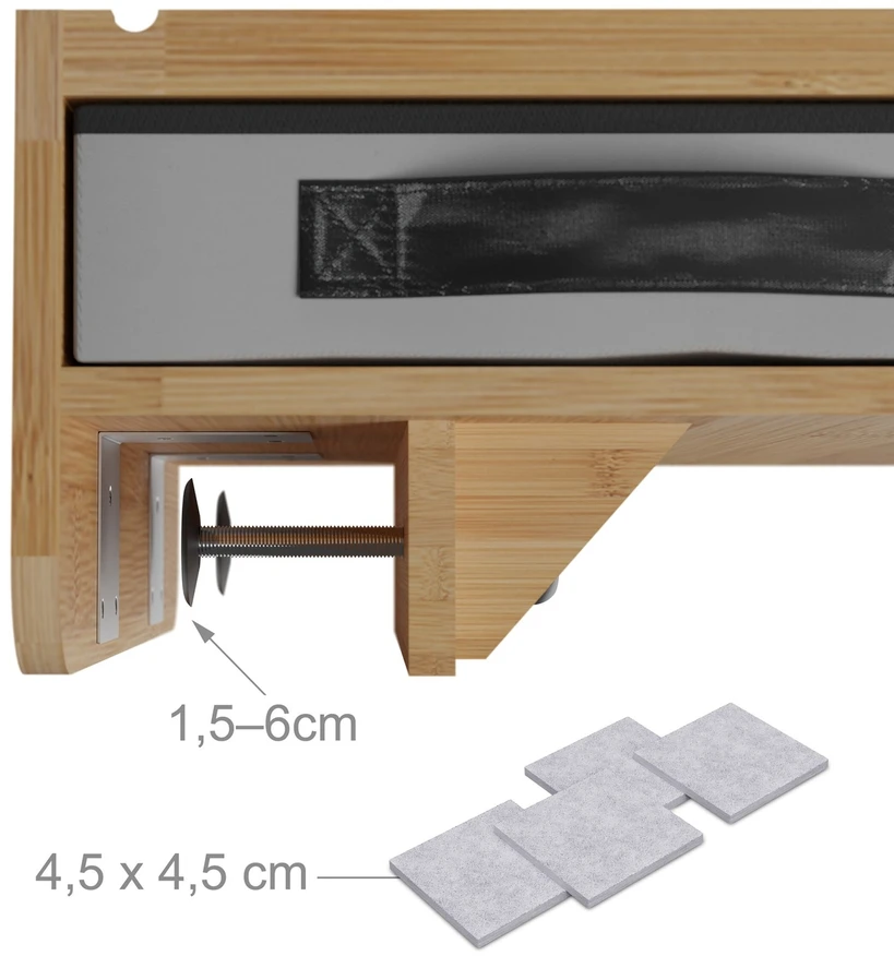 Relaxdays Prisegamas bambukinis naktinis staliukas, 2 vnt. rinkinys
