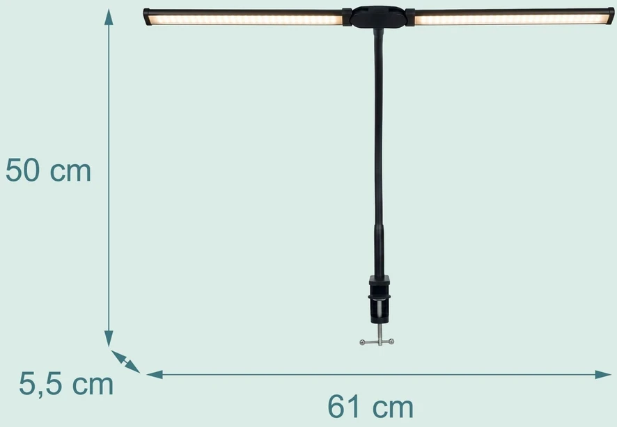 Relaxdays Prispaudžiama LED stalinė lempa, 61cm