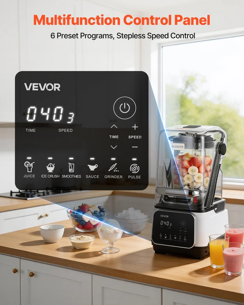 VEVOR Profesionalus 2L blenderis su apsauga