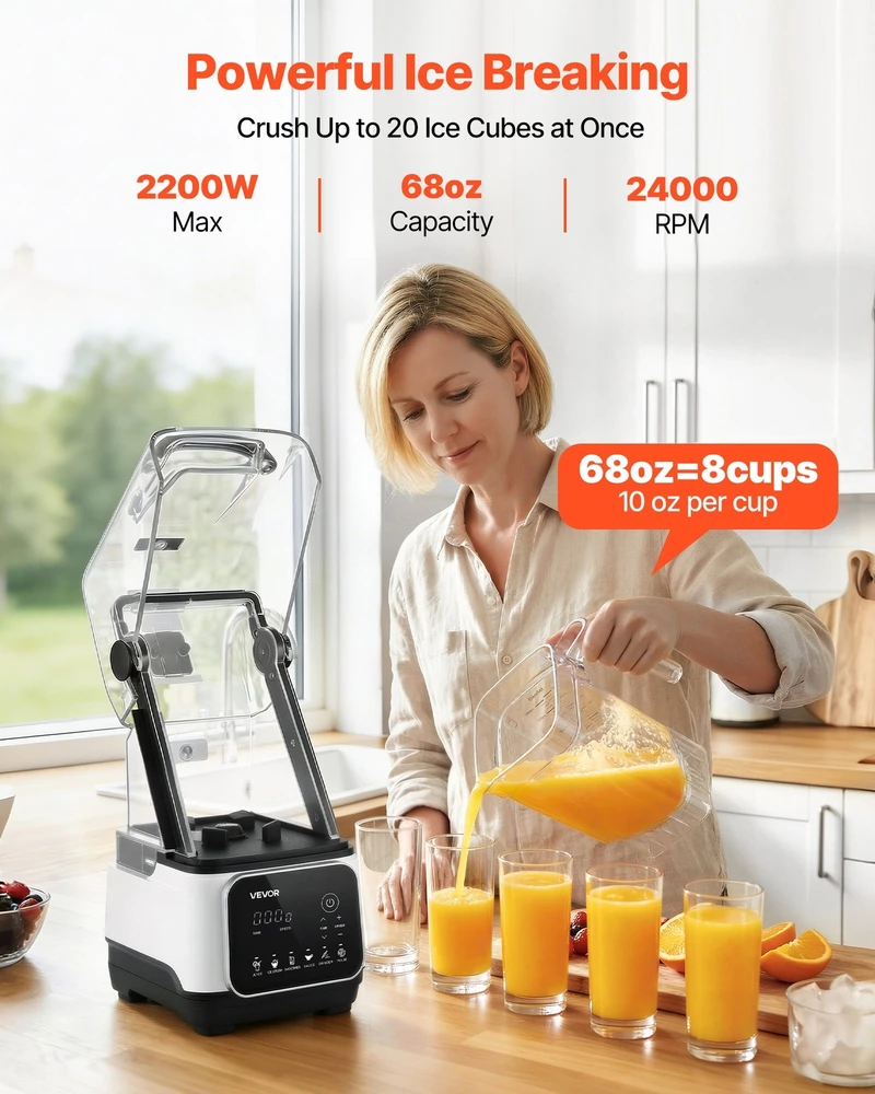 VEVOR Profesionalus 2L blenderis su apsauga