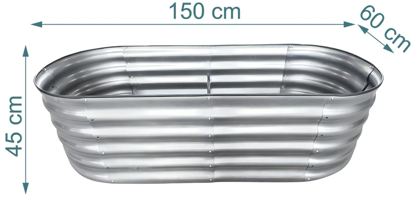 Relaxdays Pusiau apvali metalinė pakelta lysvė