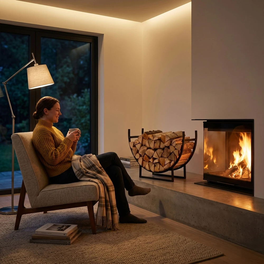 Relaxdays Pusiau apvalus malkų laikiklis