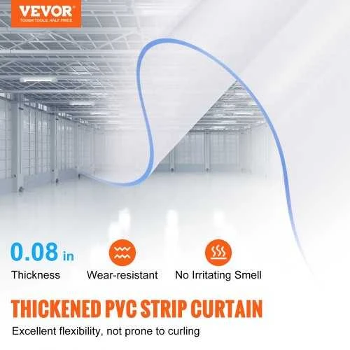 VEVOR PVC juostų užuolaida šaldytuvo durims 152x213 cm