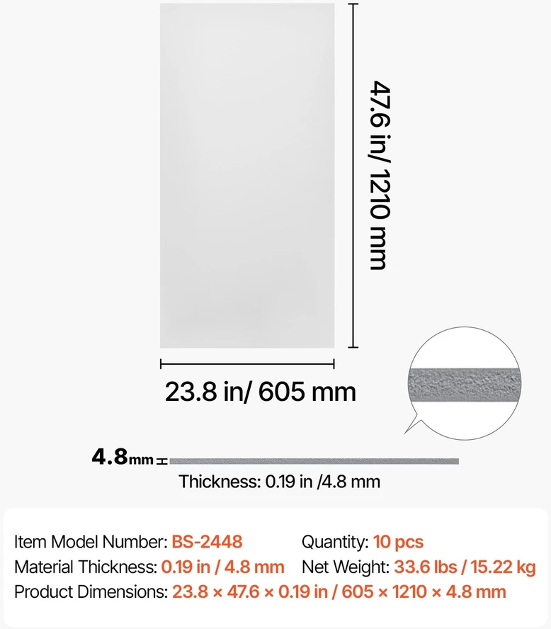 VEVOR PVC lubų plytelės 605x1210 mm, 10 vnt.