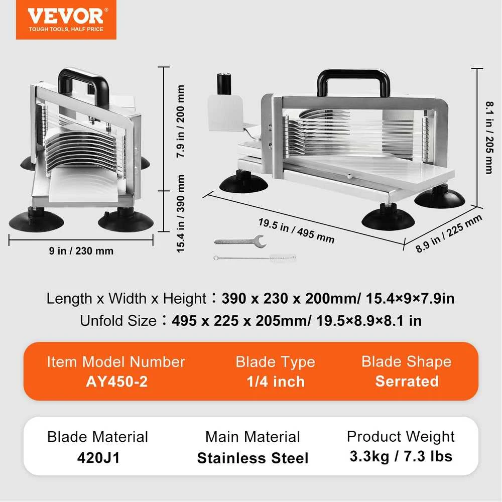 VEVOR Rankinis pomidorų pjaustiklis 6,3 mm