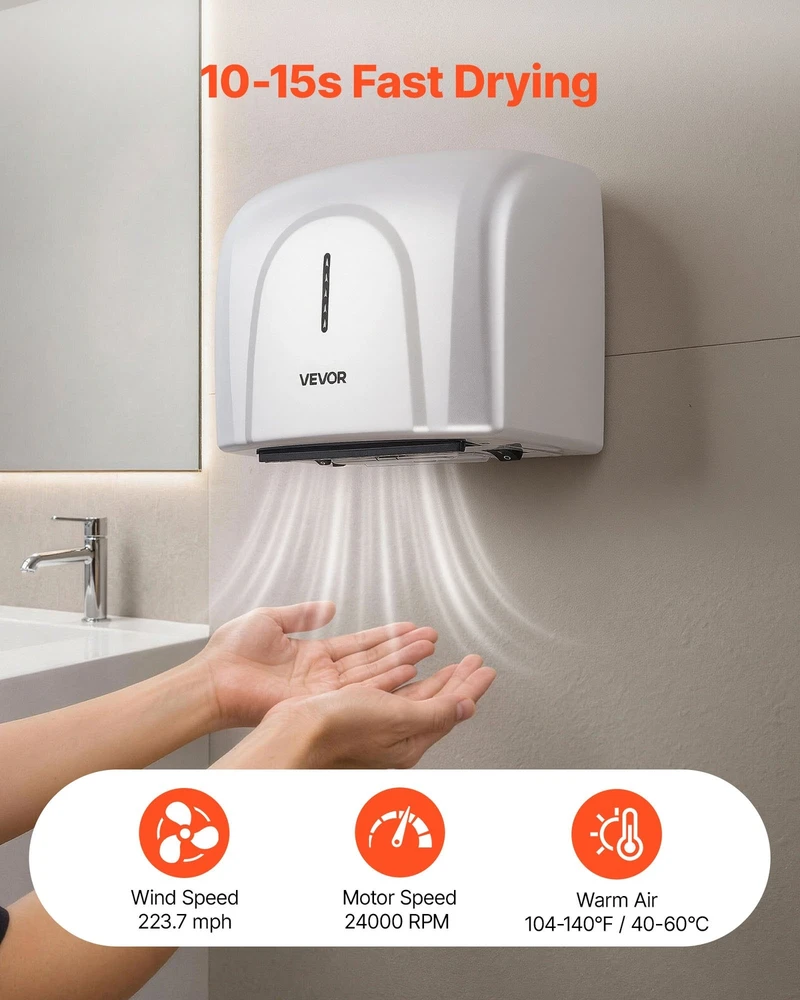 Rankų džiovintuvas 1300W su HEPA filtru