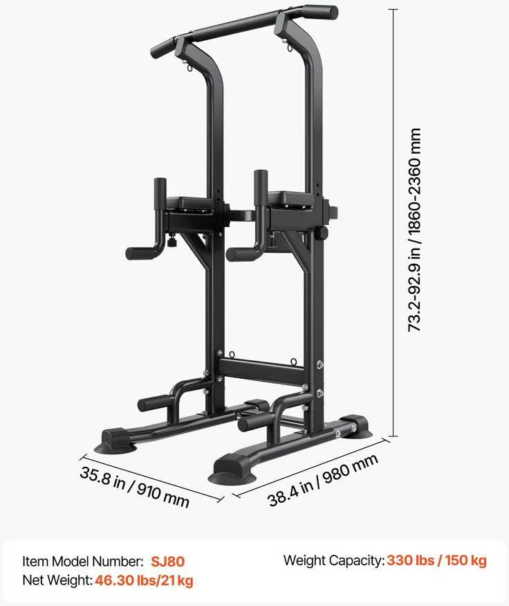 VEVOR Reguliuojama prisitraukimo stotis 150 kg
