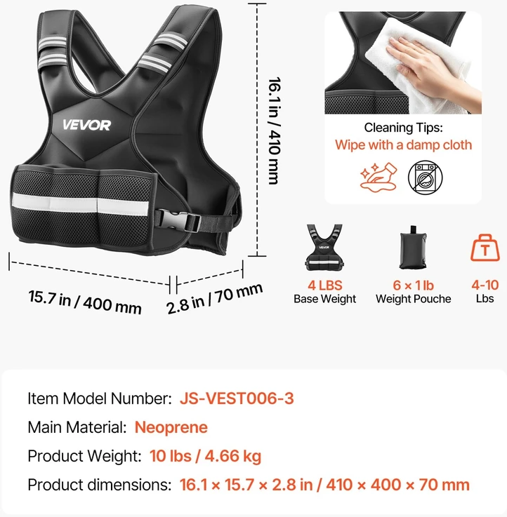 Reguliuojama svorinė liemenė 4,7kg