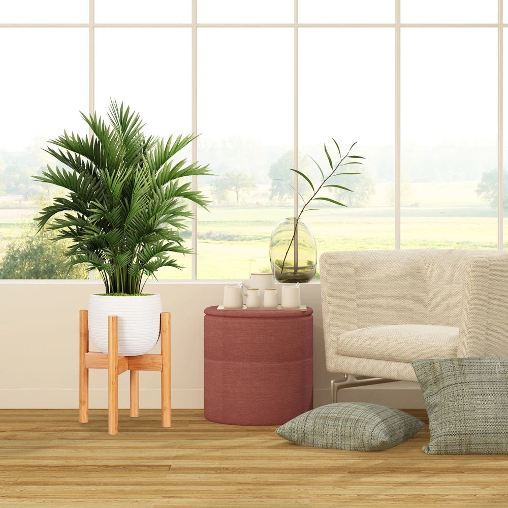 Relaxdays Reguliuojamas bambukinis augalų stovas