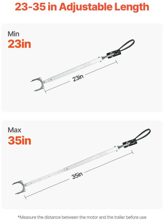 Vevor Reguliuojamas valtis transom laikiklis 58-89 cm